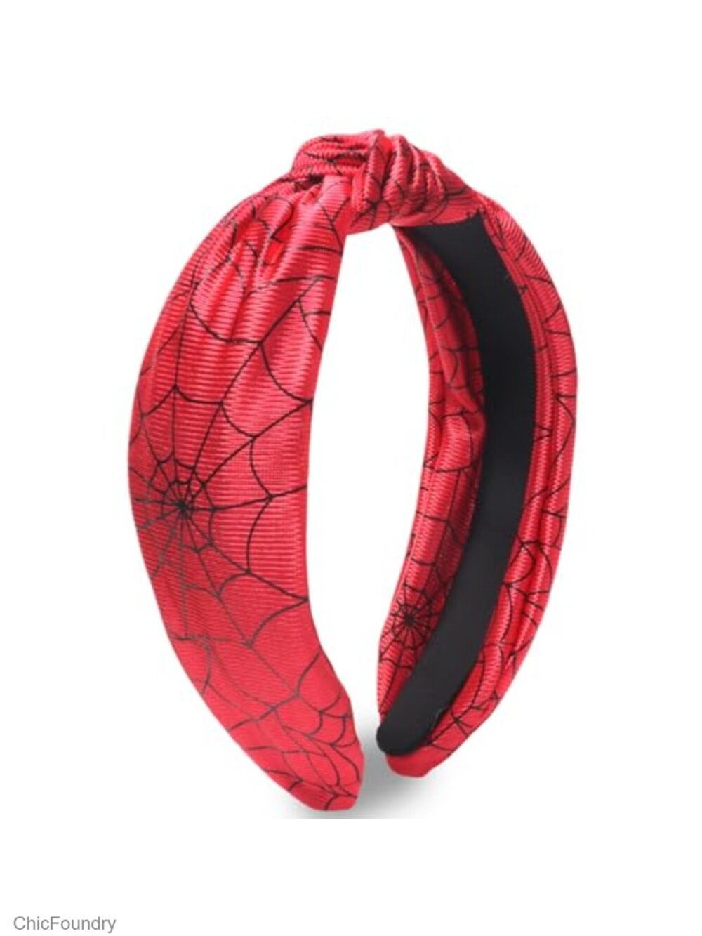 Halloween Spider Web Headband Women Wide Top Knot Hair Accessory Costume Party